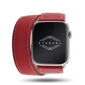 Bracelet double tour rouge Apple Watch Eternel