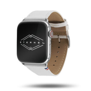 Bracelet Apple Watch cuir Simple tour blanc