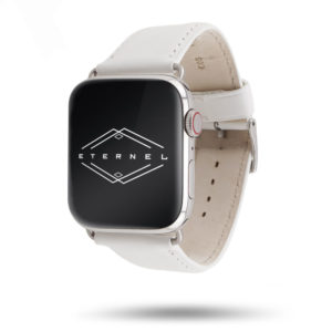Bracelet Apple Watch cuir de vachette Holi blanc