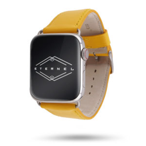 Bracelet Apple Watch cuir de vachette Holi jaune