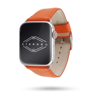 Bracelet Apple Watch cuir de vachette Holi orange