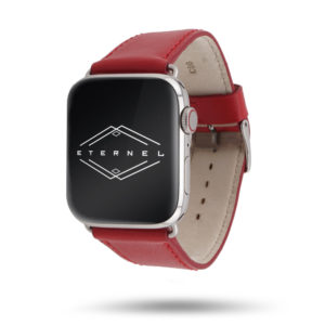 Bracelet Apple Watch cuir de vachette Holi rouge