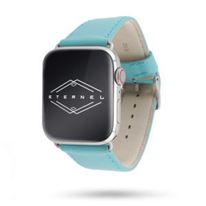 Bracelet Apple Watch cuir de vachette Holi turquoise