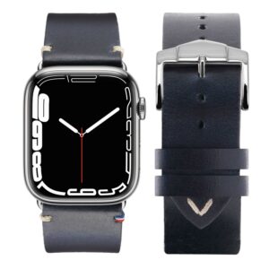 Horizon - Cuir marin français upcyclé - Bracelet Apple Watch