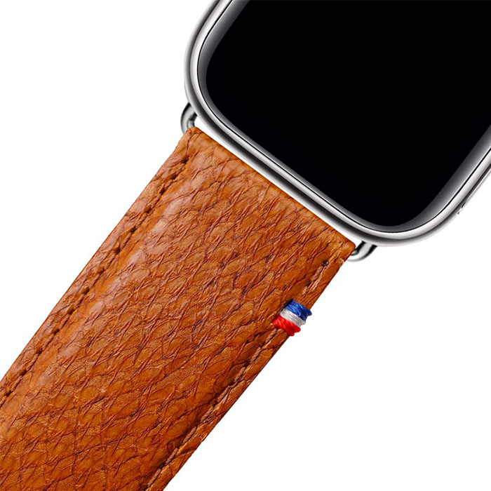 Bracelet Apple Watch Horizon cuir marin aurore